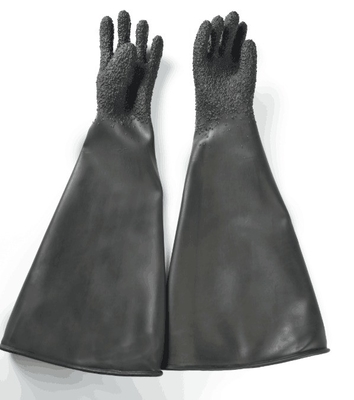 Anti-Impact Function Black Rubber Particles Sandblasting Gloves for Industrial Work