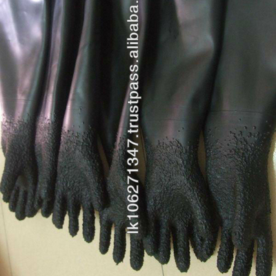 Anti-Impact Function Black Rubber Particles Sandblasting Gloves for Industrial Work