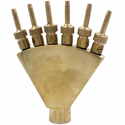 Metal Peacock Fan Shape Wall Fountain Nozzles for SS Brass Outdoor Garden Fountains