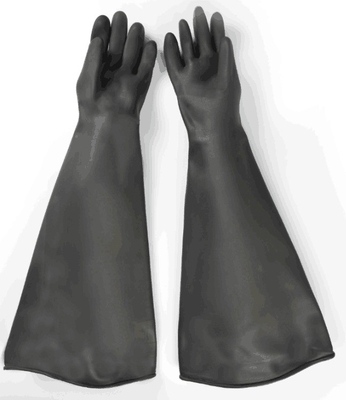650mm Industrial Plane Sandblasting Glove with Roll Edge and Black Anti-cut Function