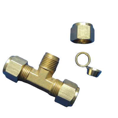 Design 9.52mm Brass Tee Fitting for High Pressure Mist System